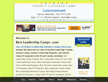 Tablet Screenshot of bestleadershipcamps.com